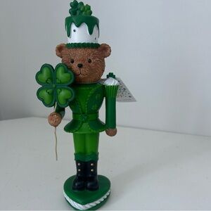 Green Shamrock Bear Nutcracker
